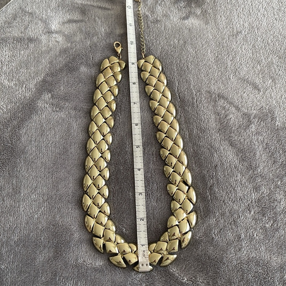 Gold Tone Necklace with Intricate Rope Design - Picture 9 of 11